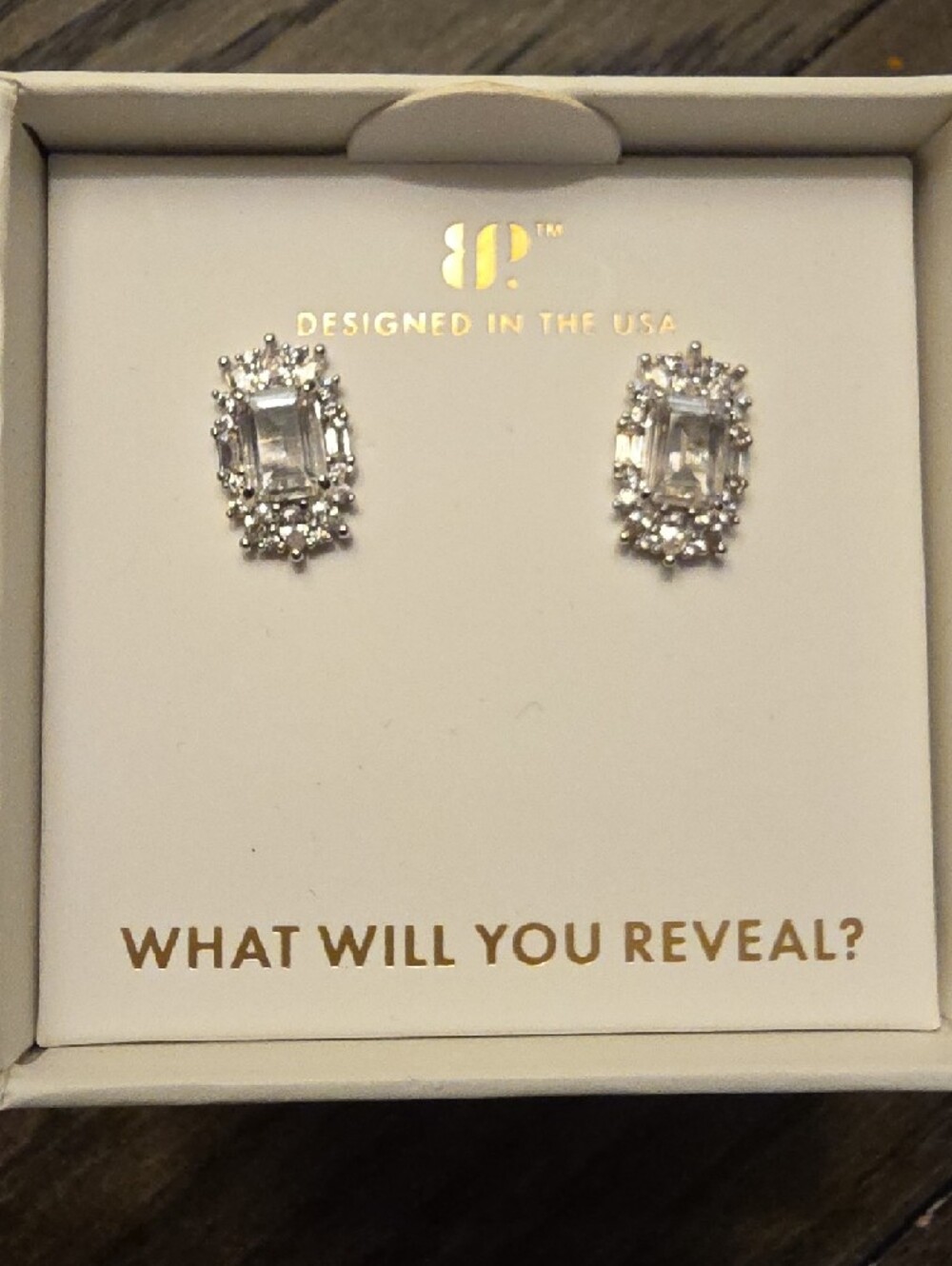 BP Lumina Silver Crystal Stud Earrings